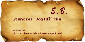 Stanczel Boglárka névjegykártya